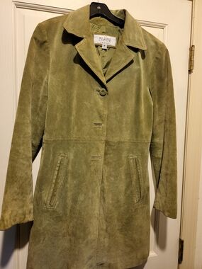 Wilsons Leather Vintage Women's Olive /Avcdo Suede Car Coat